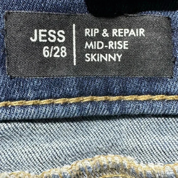 Buffalo David Bitton Jess Rip & Repair Mid Rise Skinny Jeans Size 6/28 - Picture 7 of 10